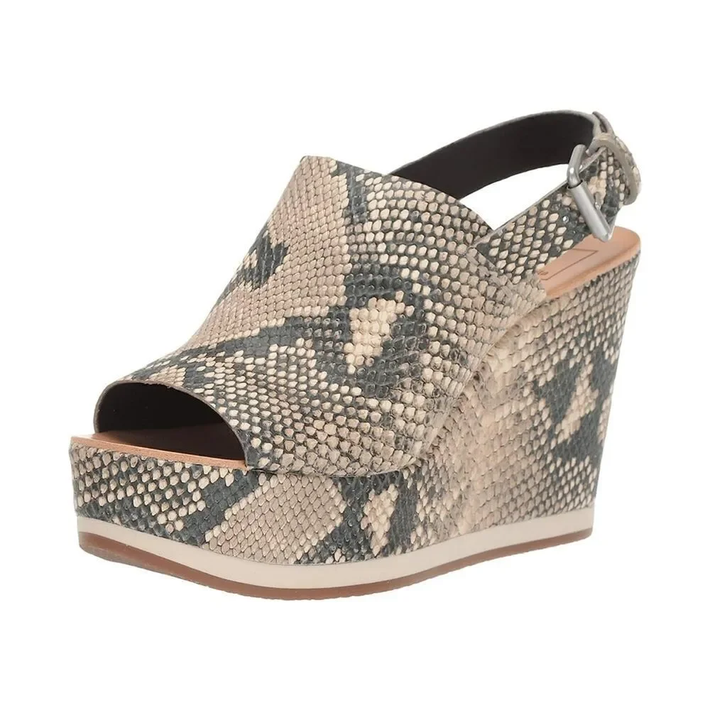DV Dolce Vita Shan Platform Slingback Peep Toe Leather Sneaker Mule in Snake